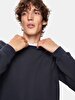 Straight Crew Neck Long Sleeve Navy Sweatshirt