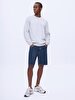 Straight Crew Neck Long Sleeve Grey Sweatshirt