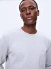 Straight Crew Neck Long Sleeve Grey Sweatshirt