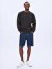 Straight Crew Neck Long Sleeve Anthracite Sweatshirt