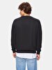 Sign With Print Crew Neck Long Sleeve Black Sweatshirt