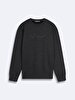 Sign With Print Crew Neck Long Sleeve Anthracite Sweatshirt