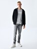 Straight With Hood Zipper Closing Anthracite Sweatshirt