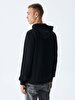 Straight With Hood Zipper Closing Anthracite Sweatshirt