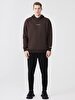 Print With Hood Brown Sweatshirt