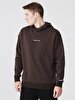 Print With Hood Brown Sweatshirt