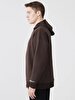 Print With Hood Brown Sweatshirt
