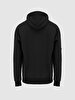 Print With Hood Black Sweatshirt