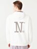 Surface With Print With Hood White Sweatshirt