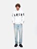 Print With Hood White Sweatshirt