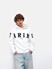 Print With Hood White Sweatshirt