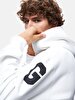 Print With Hood White Sweatshirt