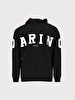 Print With Hood Black Sweatshirt
