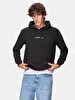 With Print With Hood Black Sweatshirt