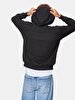 With Print With Hood Black Sweatshirt