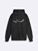 Sign With Print With Hood Anthracite Sweatshirt