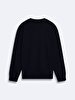 Si̇gned Crew Neck Long Sleeve Black Sweatshirt