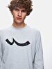Si̇gned Crew Neck Long Sleeve Grey Sweatshirt