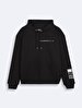 Handle With Print With Hood Relaxed Black Sweatshirt