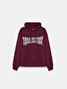 With Print With Hood Red Sweatshirt