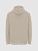 Straight With Hood Zipper Closing Beige Sweatshirt