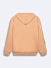 Handle With Print With Hood Zipper Closing Camel Sweatshirt