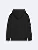 Handle With Print With Hood Zipper Closing Black Sweatshirt