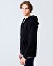 Straight With Hood Zipper Closing Black Sweatshirt
