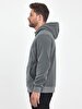 Straight With Hood Zipper Closing Grey Sweatshirt