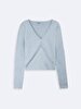 Long Sleeve V-neck Basic Blue Pullover