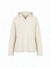 Long Sleeve With Hood Knitwear White Pullover