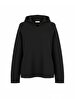 Long Sleeve With Hood Knitwear Black Pullover