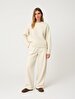 Long Sleeve Crew Neck Basic Knitwear White Pullover