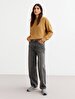 Long Sleeve Crew Neck Basic Knitwear Beige Pullover