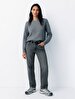 Long Sleeve Crew Neck Basic Knitwear Grey Pullover