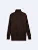 Long Sleeve Turtle Neck Knitwear Brown Pullover