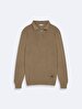 Polo Turtle Neck Zipper Closing Knitwear Grey Pullover
