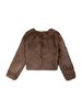 Long Sleeve Simulated Fur Brown Jacket