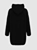 Long Sleeve Polar Zipper Closing With Hood Black Coat