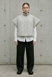 Oversized Straight Collar White Vest