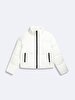 Short Puffer Front Zipper Closing White Coat