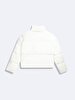 Short Puffer Front Zipper Closing White Coat