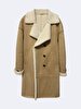 Double Sided Fur Front Buttoned Beige Coat