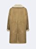 Double Sided Fur Front Buttoned Beige Coat