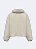 Long Sleeve Soft Textured Plush White Jacket