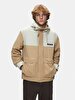 With Hood Striped Print Apron Coat