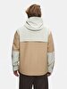 With Hood Striped Print Apron Coat