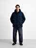 With Hood Puffer Navy Jacket