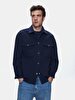 Long Sleeve Front Buttoned Navy Jacket