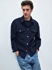 Long Sleeve Front Buttoned Navy Jacket